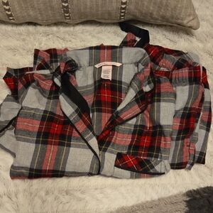 Victoria's Secret Red and Gray Plaid Pajama Set